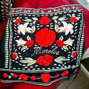 Herencia collection MORELOS embroidered skirt BN